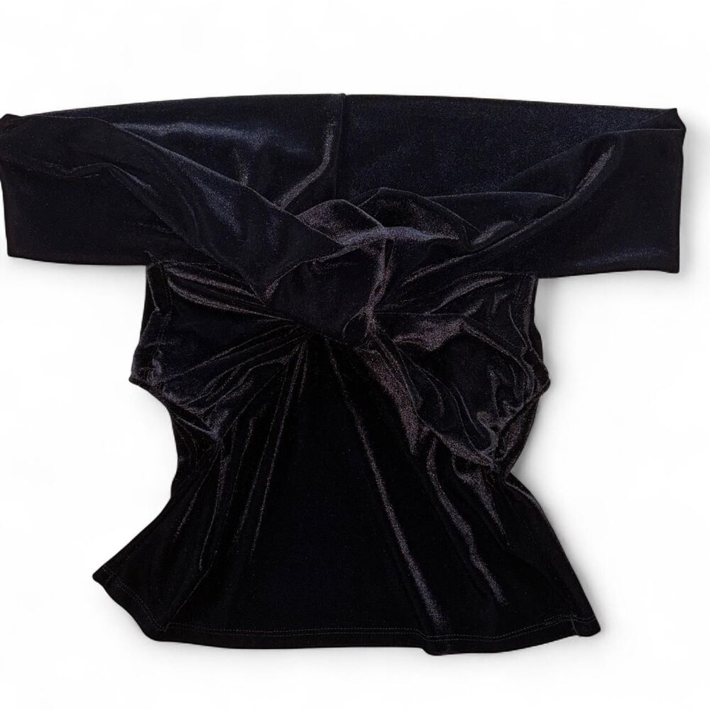 NY&C Black Off Shoulder Velvet Blouse Goth Grunge Going Out Summer Club Work